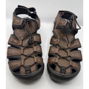 Khombu Travis Active Men 8 Fisherman Sandals Brown‎ Adj. Strap Hook and Loop